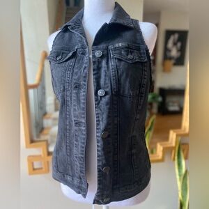 7 for all Mankind denim vest with sequin detail